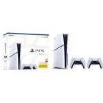 Sony PlayStation 5 (Slim) + PlayStation 5 DualSense Wireless Controllers, black & white, (rozbalené)