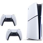 Sony PlayStation 5 (Slim) + PlayStation 5 DualSense Wireless Controllers, black & white, (rozbalené)