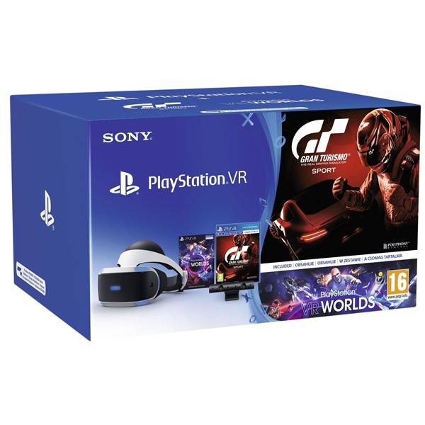 Sony Playstation VR + kamera v2 + Gran Turismo Sport + VR Worlds