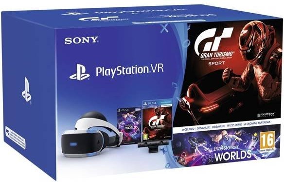 Sony PSVR headset + Kamera + Gran Turismo Sport + VR World