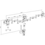 SOS 1030 Triple Stell, mechanický držiak pre tri monitory