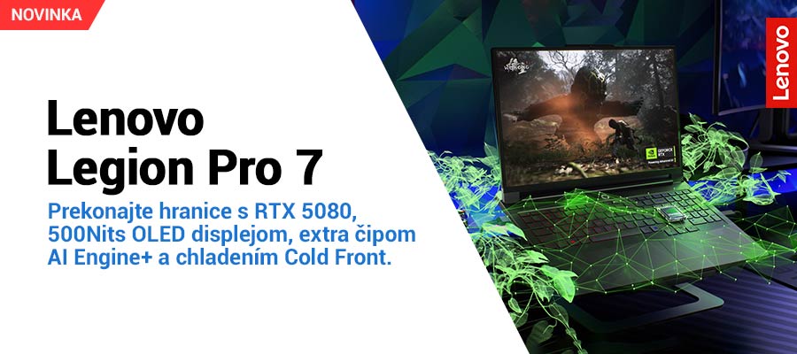 Špičkový Lenovo Legion Pro 7 s revolučnou grafikou RTX 5080