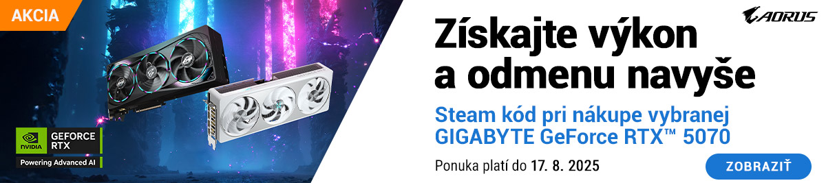 Steam kód s GIGABYTE RTX 5070