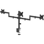 stolný držiak pre 3 monitory 27", 2 ramená, čierny
