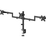 stolný držiak pre 3 monitory 27", 2 ramená, čierny