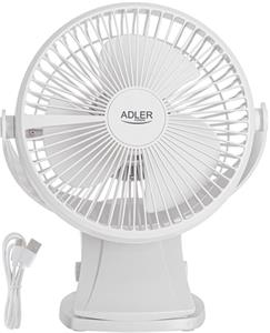 Stolový ventilátor s klipom Adler AD 7342 biely