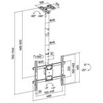 Superior držiak na TV 32” – 75” stropný, plne pohyblivý