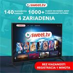 Sweet.tv, 1 mesačné predplatné, prémiový balík "L", 140 staníc, kartička