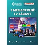 SWEET.TV 3 mesiace plné TV zábavy, predplatné balíka L, promo kód pre poistenie