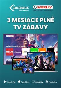 SWEET.TV 3 mesiace plné TV zábavy, predplatné balíka L, promo kód pre poistenie