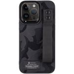 Tactical Camo Troop Drag Strap kryt pre Apple iPhone 14 Pro Max, čierny