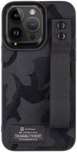 Tactical Camo Troop Drag Strap kryt pre Apple iPhone 14 Pro Max, čierny