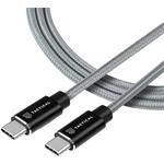 Tactical Fast Rope Aramid kábel USB-C/USB-C 100W 20V/5A 0.3m, sivý