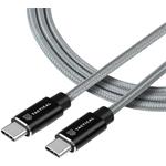 Tactical Fast Rope Aramid kábel USB-C/USB-C, 100W, 20V/5A 1m, sivý