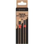 Tactical Pin4Fun adaptér USB-C na Jack, 3,5mm, 0,1m, čierno-červený