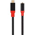 Tactical Pin4Fun adaptér USB-C na Jack, 3,5mm, 0,1m, čierno-červený