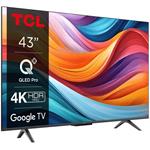 TCL 43T7B, 4K QLED TV, Google TV, 43" (108cm)