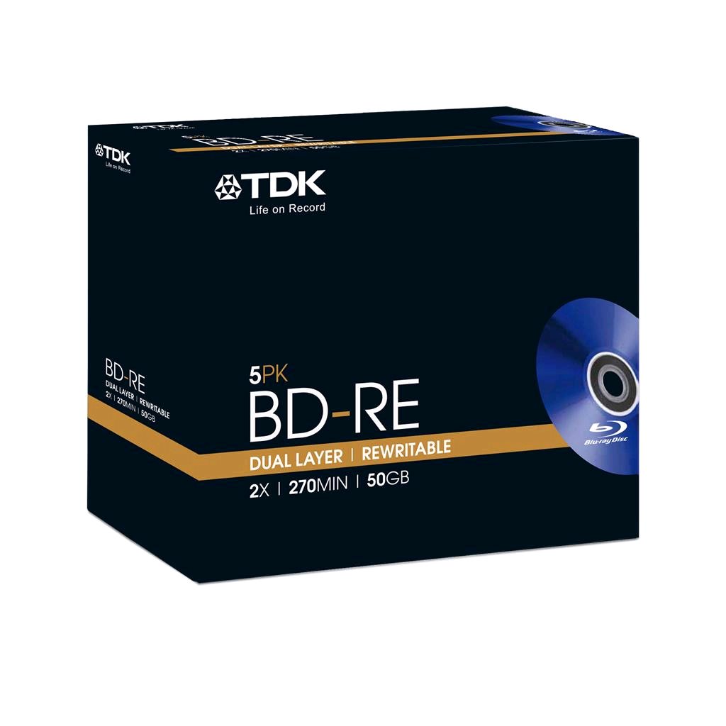 TDK Bluray BDRE DL [ jewel case 5 50GB 2x Durabis2 ] VYPREDAJ