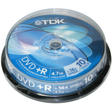 TDK DVD+R 4,7GB 16x 10-cake