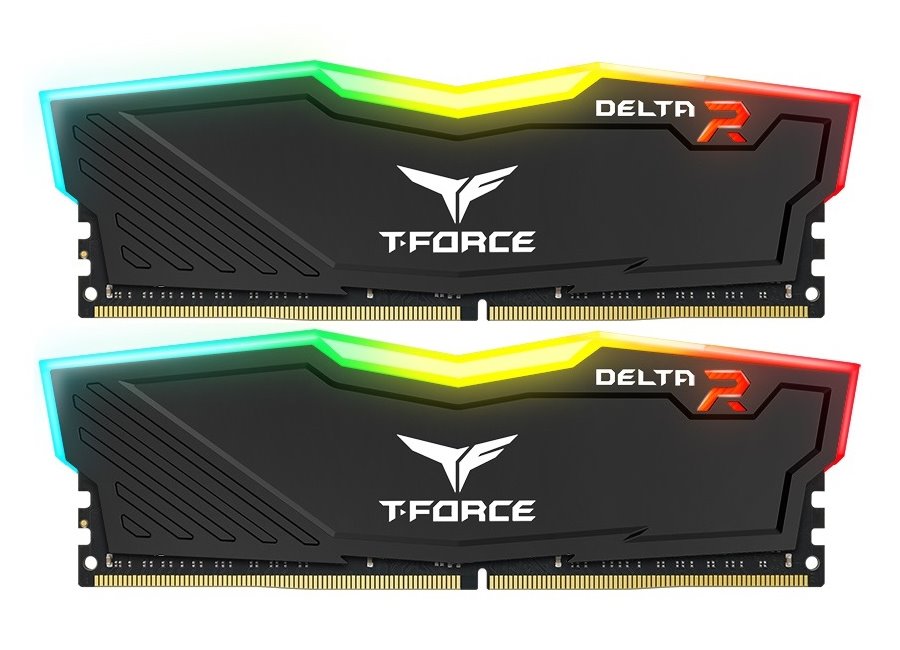 Team T-Force Delta, DDR4, DIMM, 3000 MHz, 16 GB (2x 8 GB kit), CL16, RGB, čierna