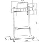 Techly 105582 mobilný stojan pre veľké TV, 55"-120", polica, (rozbalené)