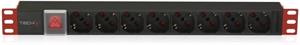 Techly PDU Rack 19" 1U, 8x Schuko, kabel C20 3m