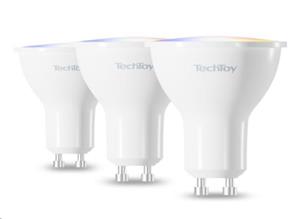 TechToy RGB 4.7W GU10, smart žiarovka, 3 ks set