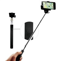 Teleskopický selfie držiak C-TECH pre mobil, monopod, Bluetooth dialkova spušť, čierny
