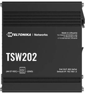 Teltonika TSW202, priemyselný L2 manažovateľný switch, 8x PoE+ 10/100/1000, 2x SFP, bez zdroja