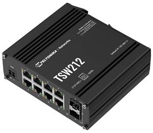 Teltonika TSW212, priemyselný L2 manažovaný switch, 8x 10/100/1000, 2x SFP, bez zdroja