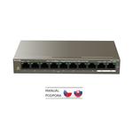 Tenda TEF1110P-8-102W PoE AT switch - 8x PoE 100 Mb/s + 2x Uplink 1 Gb/s, PoE max 102W, fanless