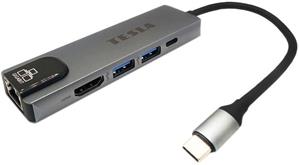 Tesla Device MP80, multifunkčný USB-C hub 5v1, LAN, HDMI, PD