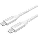 Tesla kábel USB-C 3.2 M/M, až 20V/5A (100W) prepojovací 1,0m, biely opletený