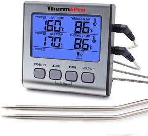 ThermoPro TP-17 digitálny kuchynský teplomer, strieborný