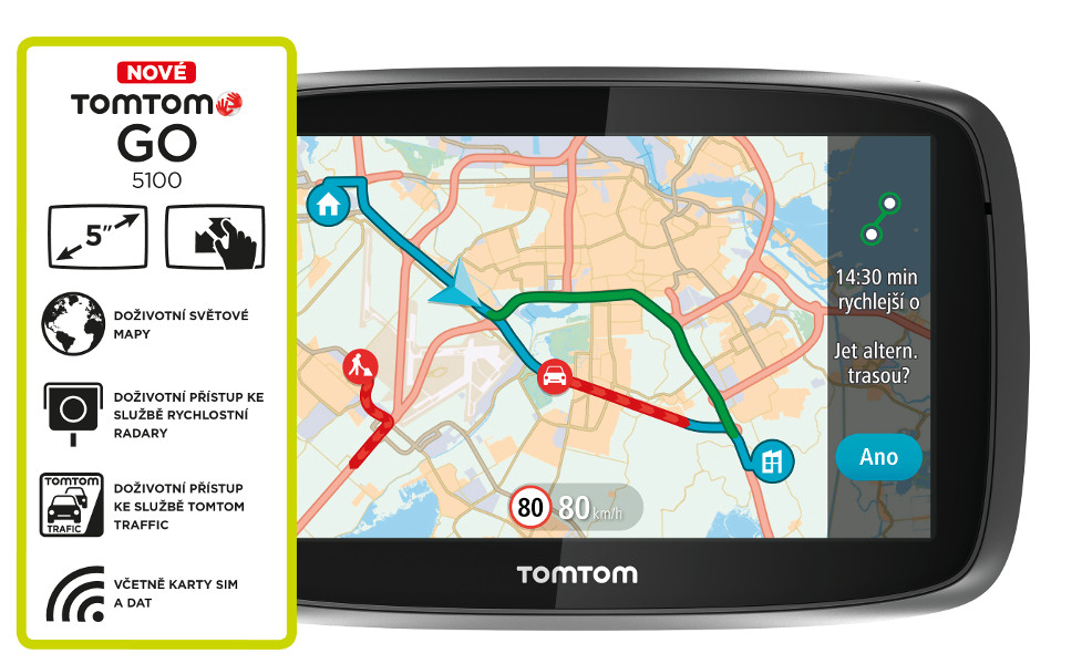 TomTom GO 5100 World, LIFETIME mapy