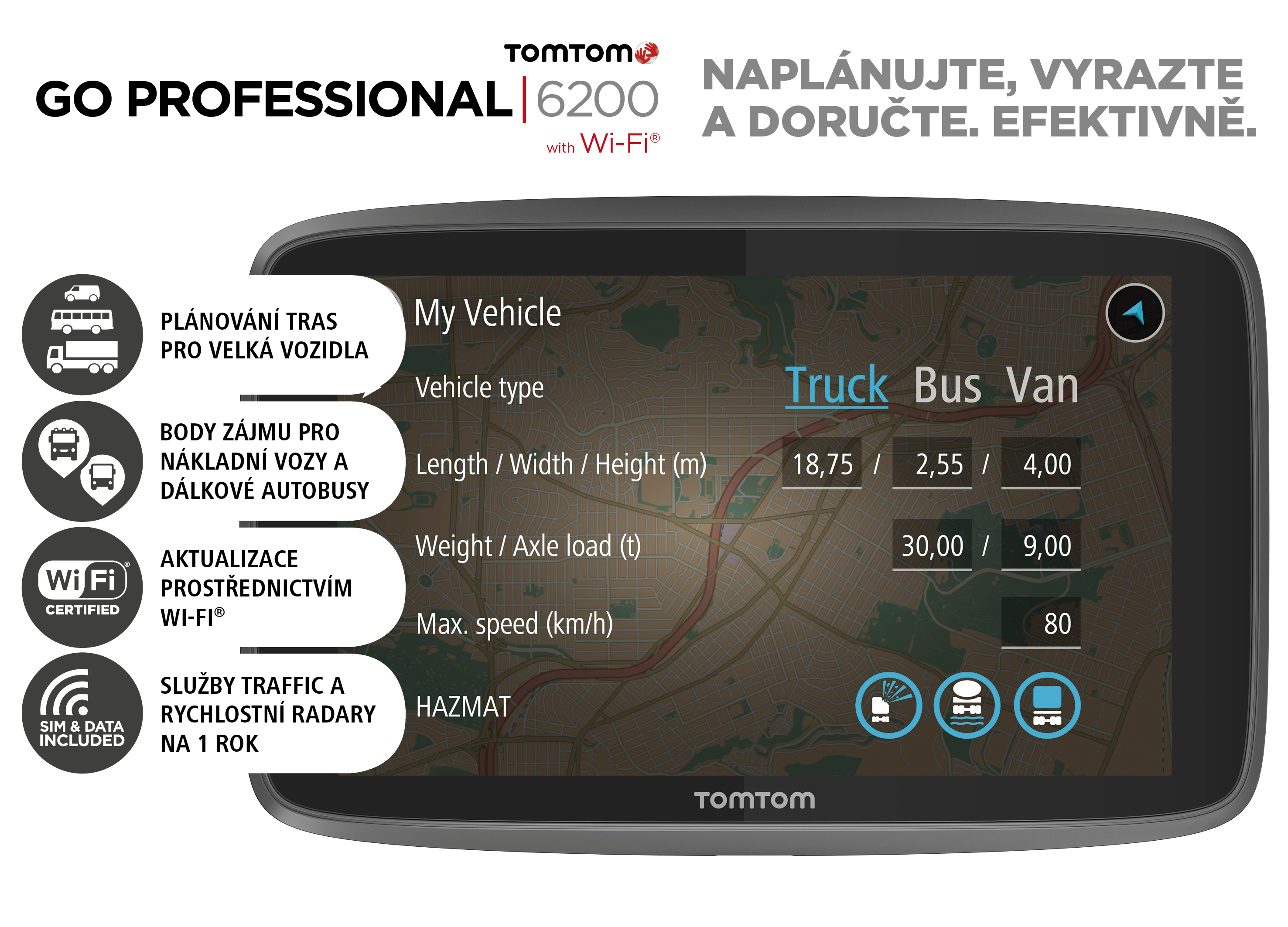TomTom GO Professional 6200 EU, Wi-Fi, LIFETIME mapy