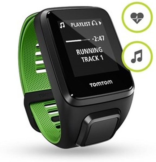 TomTom Runner 3 Cardio+Music, smartwatch, čierno-zelené