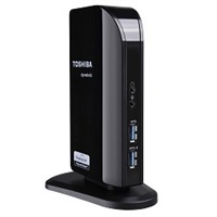 TOSHIBA Dynadock V3.0+ USB 3.0 Port Replicator (DVI 2048x1152, VGA+HDMI adap, GB LAN, 5.1 audio, 4x USB 3.0)