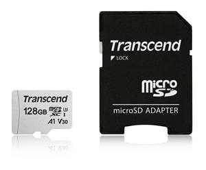 Transcend 300S 128GB microSDXC, Class 10 UHS-I U3 V30 A1 + adaptér