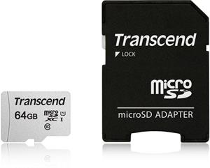 Transcend 300S 64GB microSDXC, Class 10 UHS-I U1 + adaptér