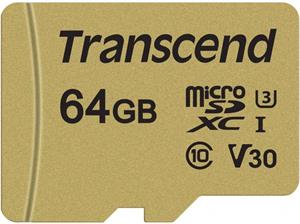 Transcend 500S 64GB microSDXC, Class 10 UHS-I U3 V30 MLC + adaptér