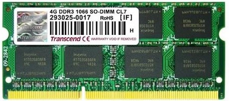 Transcend Apple Series, DDR3, SO-DIMM, 1333 MHz, 4 GB, CL9