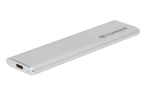 Transcend CM80 externý SSD rámček, M.2 SATA SSD typ 2242/2260/2280, USB 3.0/USB-C, hliníkový, strieborný