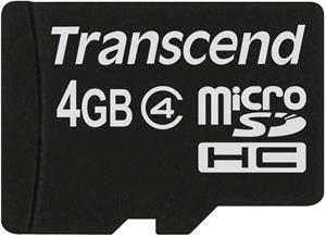 Transcend, microSDHC, 4GB