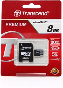 Transcend microSDHC karta 8GB + adaptér