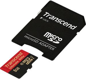 Transcend  microSDHC karta 8GB + adaptér