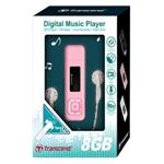 Transcend MP330 8GB MP3 přehrávač s FM rádiem, 1'' OLED displej 128x32, ružový