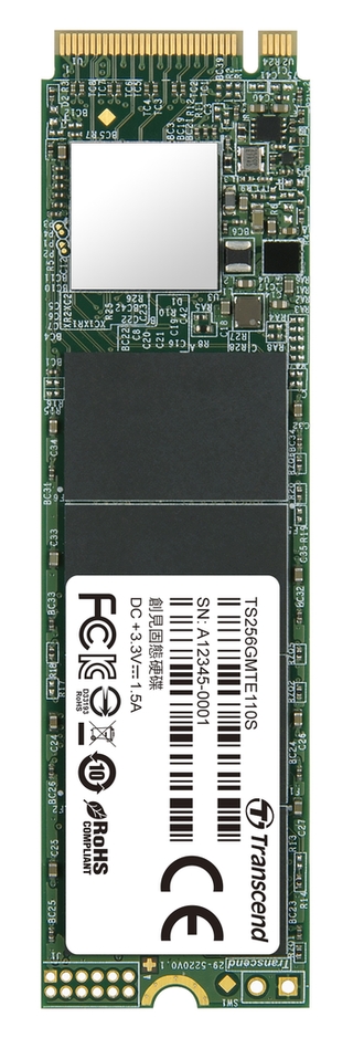 TRANSCEND MTE110S 256GB SSD disk M.2 2280, PCIe Gen3 x4 NVMe 1.3 (3D TLC)