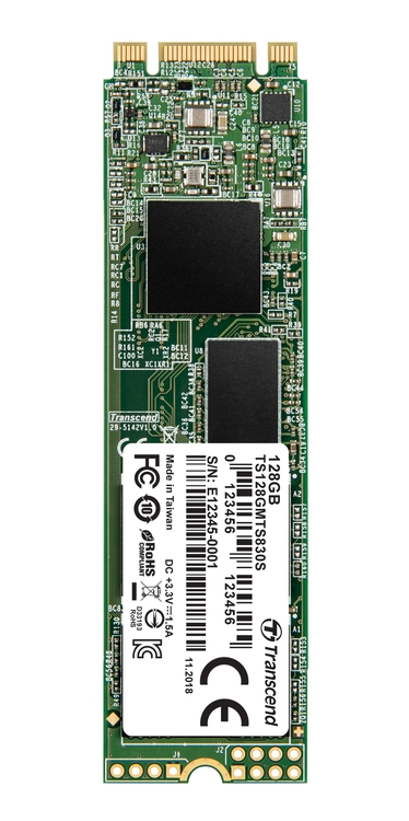 TRANSCEND MTS830S 128GB SSD disk M.2, 2280 SATA III 6Gb/s (3D TLC), 560MB/s R, 510MB/s W