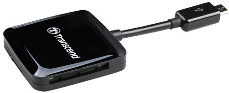 Transcend OTG externá čítačka pamaťových kariet, USB/micro USB, čierna